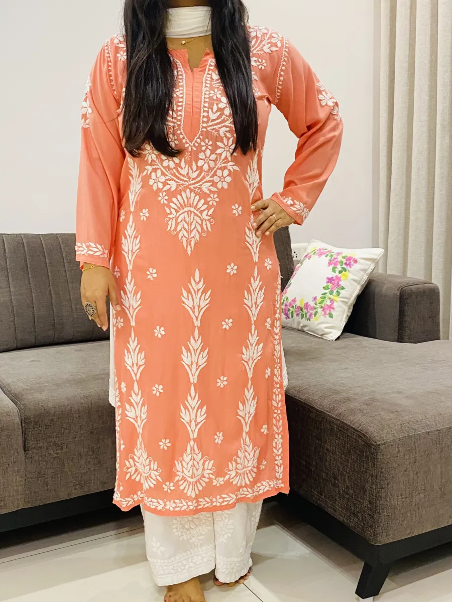 Peach Zareen Premium Modal Kurti