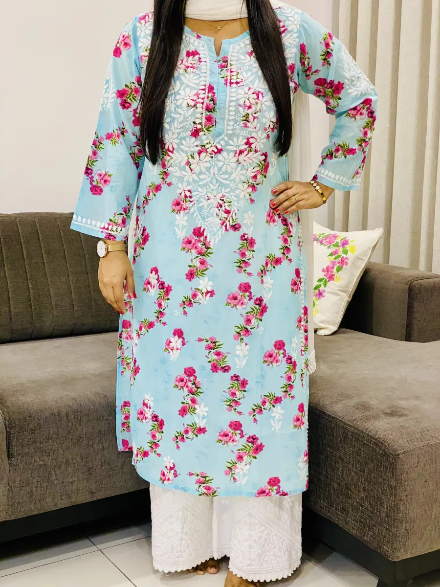 Mulmul Soft Chikankari Kurti