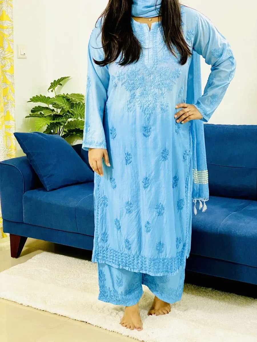 Chanderi 3 piece suit