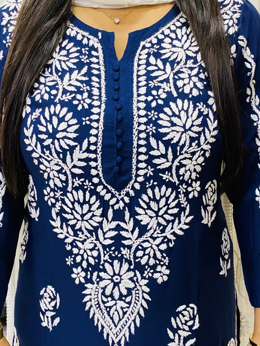 Premium modal chikankari long kurti