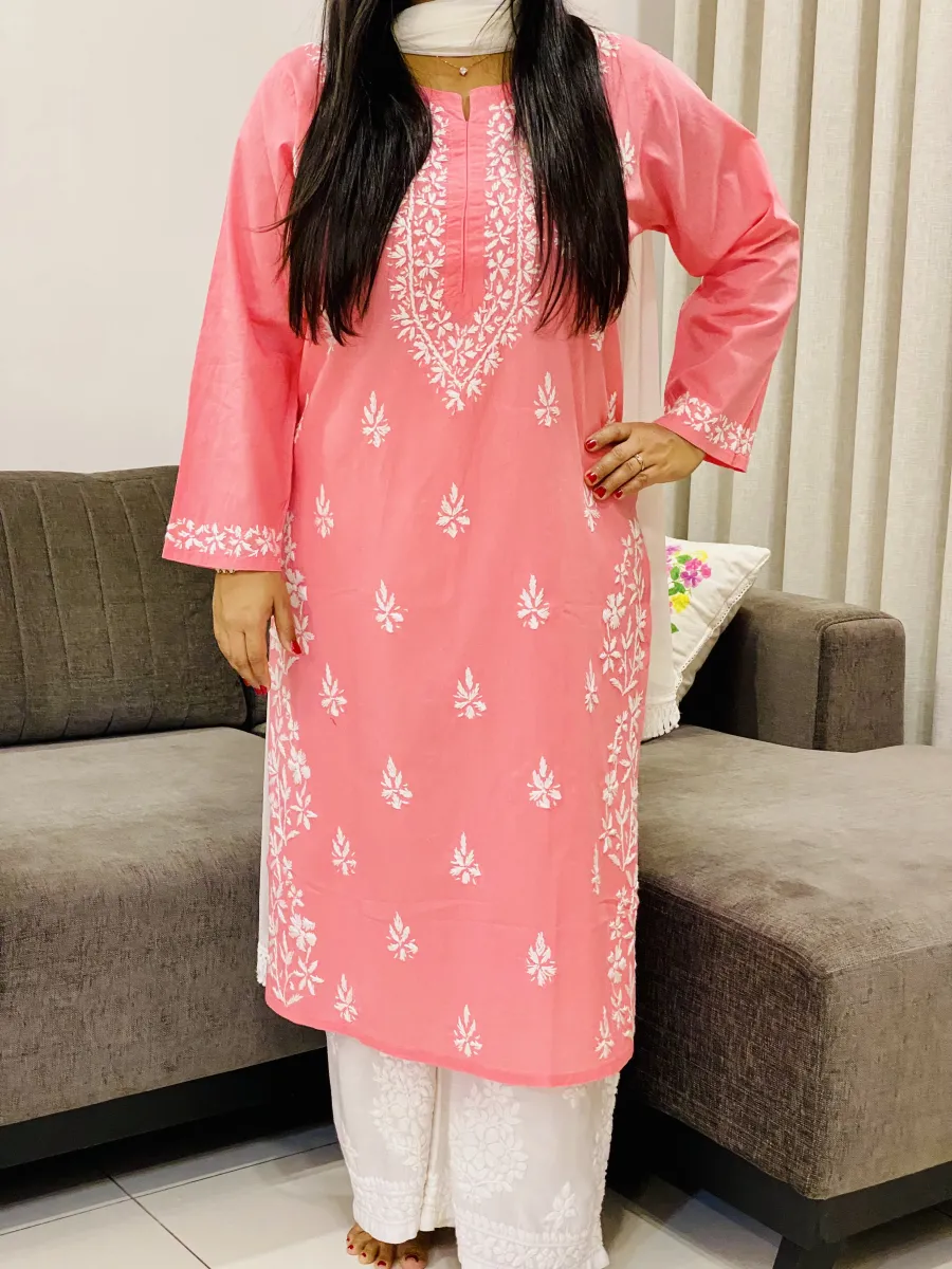 Cotton Chikankari Long Kurta