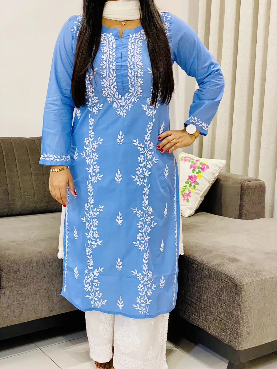 Cotton Chikankari Long Kurta