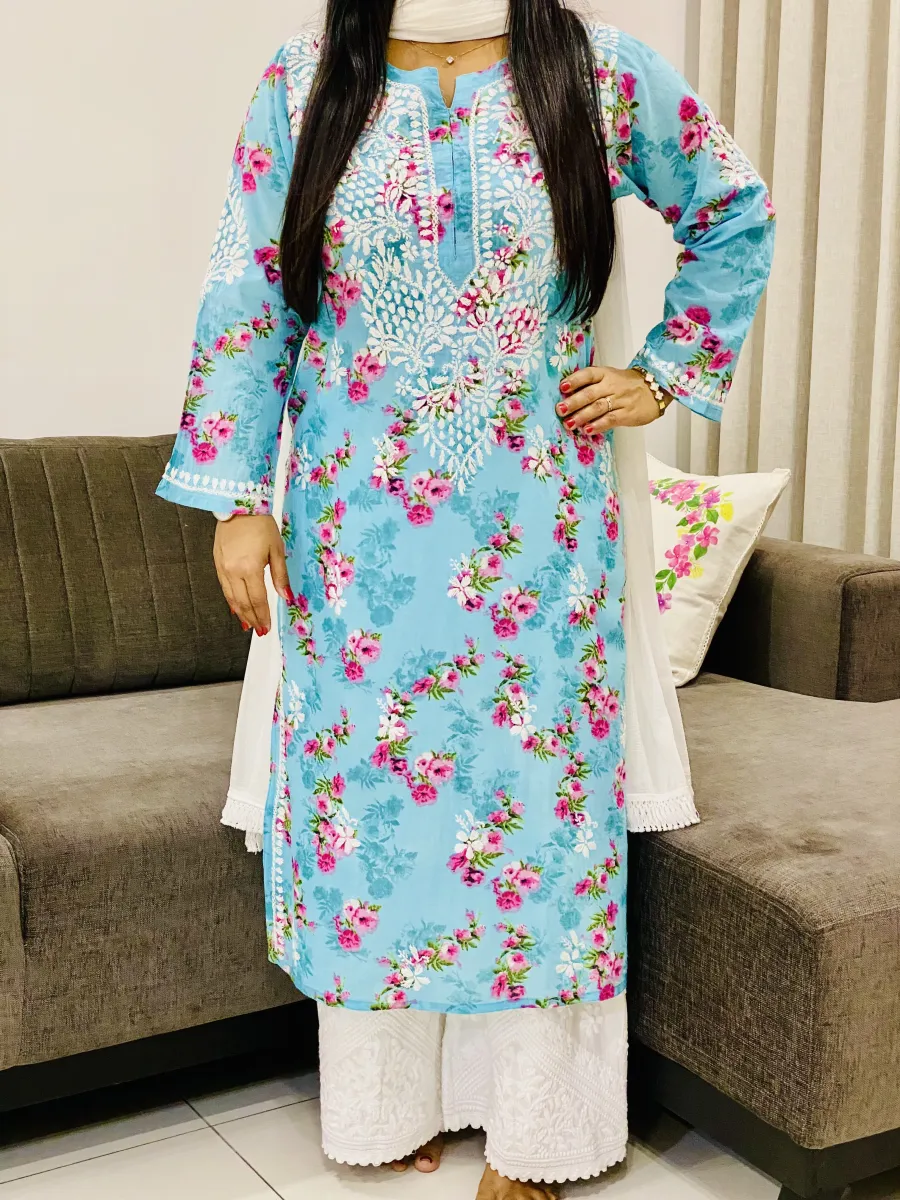 Mulmul Soft Chikankari Kurti