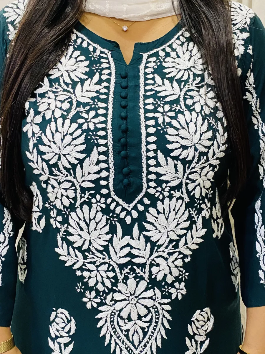 Premium modal chikankari long kurti