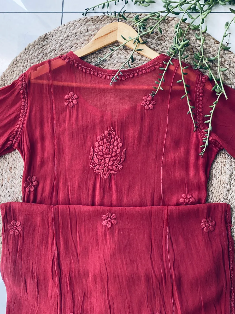 Viscose Chikankari Kurta and Dupatta