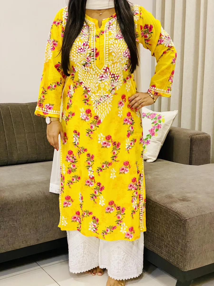 Mulmul Soft Chikankari Kurti