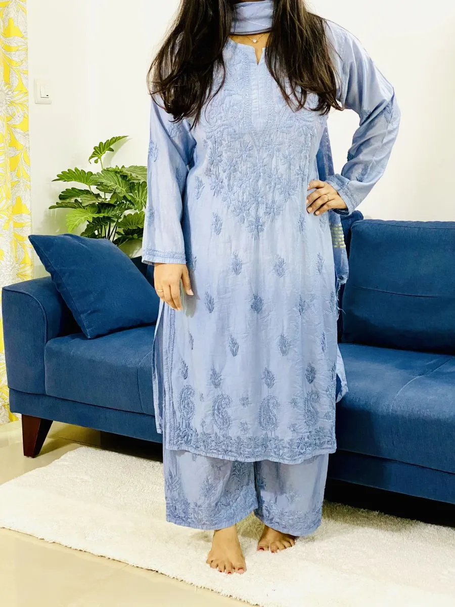 Chanderi 3 piece suit