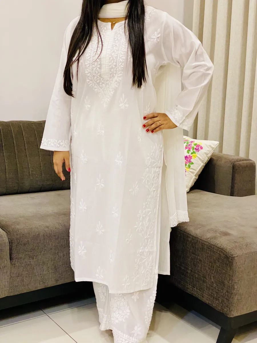 Cotton Chikankari Long Kurta