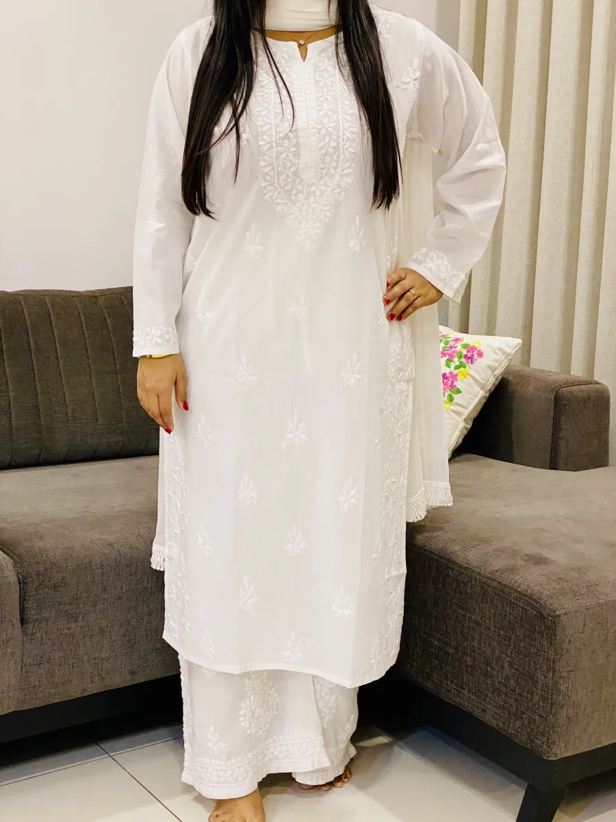 Cotton Chikankari Long Kurta