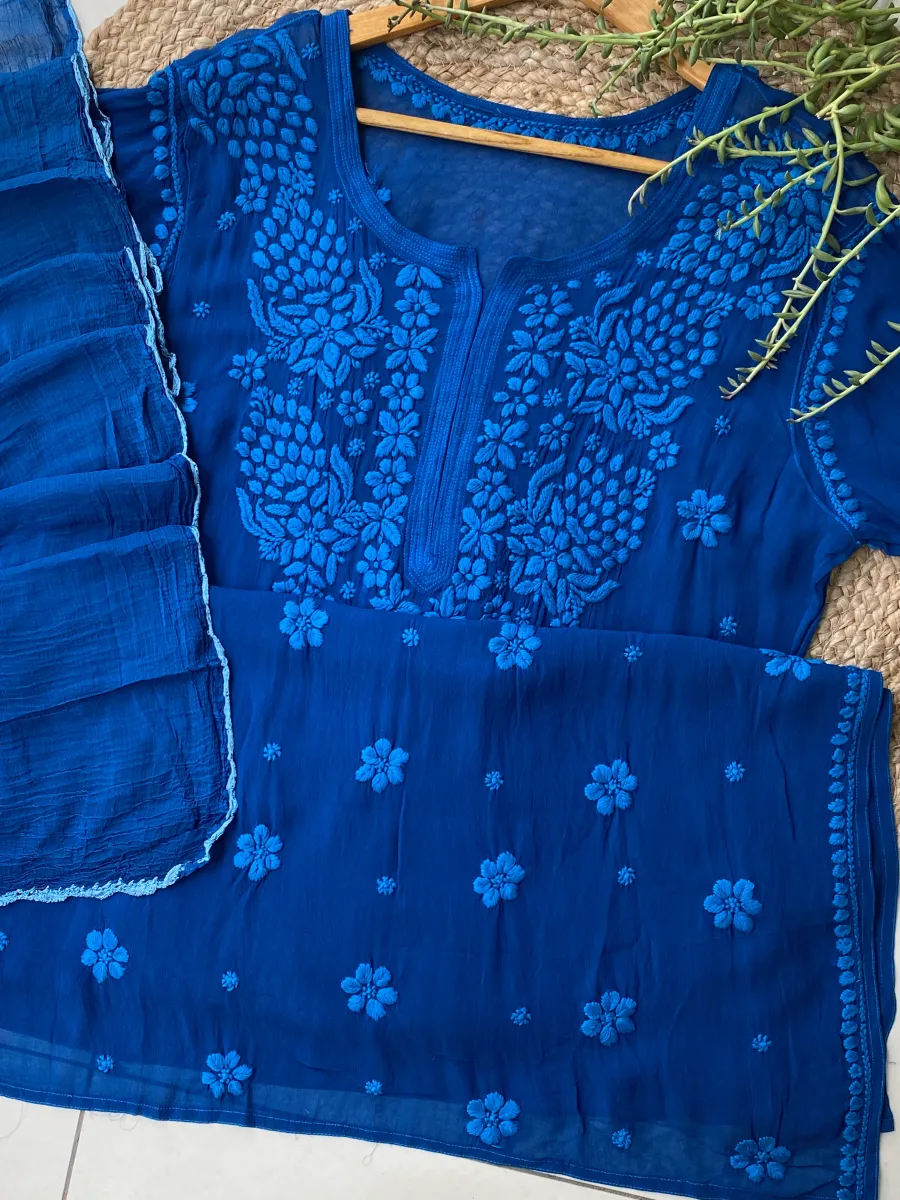 Viscose Chikankari Kurta and Dupatta