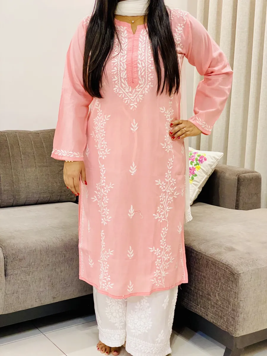 Cotton Chikankari Long Kurta