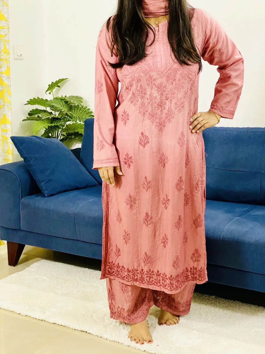 Chanderi 3 piece suit