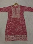 Pink Urza Mulmul Printed kurti