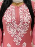 Premium Modal Chikankari Kurti  - Onion Pink