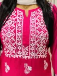 Premium modal chikankari kurti  - Magenta