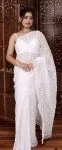 White Hansa Tapchi Saree