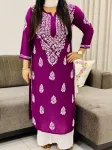 Wine Niya Premium Modal Chikankari Kurti