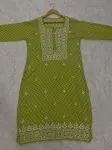 Green Ziczac Urza Mulmul Printed kurti