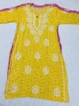 Yellow Heena Floral Rayon kurti