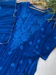 Viscose Chikankari Kurta and Dupatta  - Blue