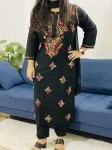 Black Keri Multicolour work kurti