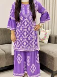 Lavender Navya Rayon Designer Chikankari Handcrafted Gharara Set