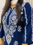 Navy Blue Naaz Premium modal chikankari long kurti