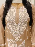 Premium Modal Chikankari Kurti  - Beige Brown