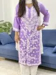 Lavender Cross Premium Modal Cotton Kurti