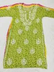 Green Heena Floral Rayon kurti