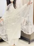 Aari Soft Net Women's Dupatta  - White