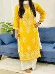 Mango Yellow Azar Premium Modal Kurti