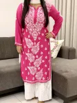 Magenta Esha Premium Modal Chikankari Kurti