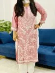 Onion Pink Cross Premium Modal Cotton Kurti