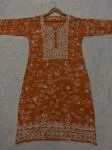 Orange Urza Mulmul Printed kurti