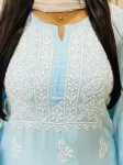 Premium modal chikankari kurti  - Sky