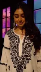 Rayon Chikankari Women's Solid Long Kurta Palazzo set  - White