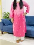 Pink Pintex Cotton Kurti