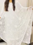 Aari Chiffon Dupatta  - White