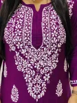 Premium Modal Chikankari Kurti  - Wine