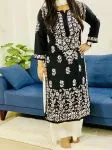 Black Daman Jaal Premium Modal Cotton Kurti