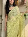 Lime Green Hansa Tapchi Saree