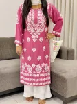 Dark Pink Natasha Premium Modal Chikankari Kurti