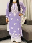 5D Premium Modal Chikankari Kurti  - Lavender