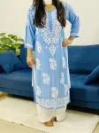 Powder Blue Jannat Premium Modal Kurti