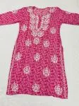 Pink Heena Floral Rayon kurti