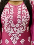 Premium Modal Chikankari Kurti  - Dark Pink