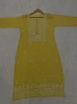 Yellow Ziczac Urza Mulmul Printed kurti