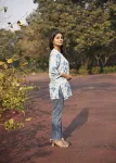 Mulmul Printed Short kurti  - Blue