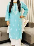 Aqua Aanvi Cotton Chikankari Long Kurta